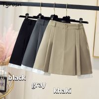 【CW】 Skirts Patchwork Design Preppy All match Pleated Personality Streetwear Students Faldas Fashion Ulzzang