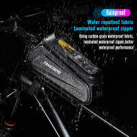 1L กระเป๋าจักรยาน Hard Shell Waterproof Mountain Road Bike Top Tube Bag Reflective Pattern With Earphone Hole Cycling Accessories