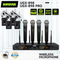 SHURE UGX-898/UGX-898 PRO/K-804 ระบบไมโครโฟนไร้สายแบบใช้มือถือขนาดใหญ่ 4 ช่อง UHF เวทีไมโครโฟนไร้สายไมโครโฟนไร้สายยอดนิยมใหม่ คลื่นใหม่