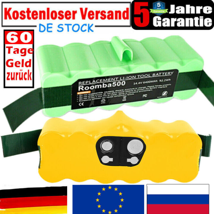 6400mAh 14.4V Vacuum Cleaner Battery for iRobot Roomba 500 600 700