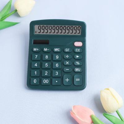 Bright Color Digital Calculator Lightweight Multi-purpose Durable 12 Digits Display Solar Battery Dual Power Calculator Calculators
