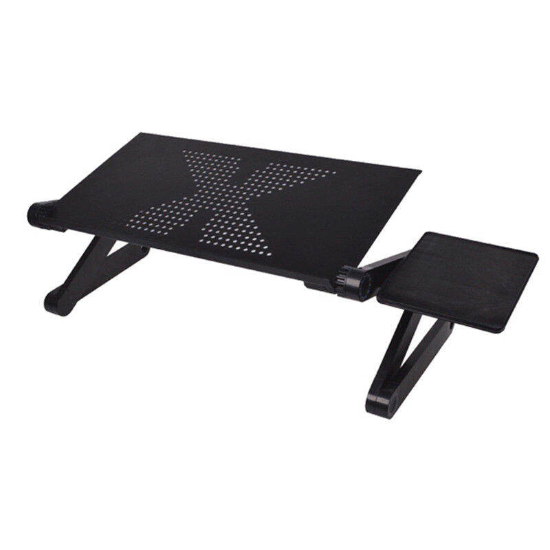 52.5x26.4x5cm Aluminum Laptop Folding Table Computer Desk Stand for Bed 360 Degree Rotation