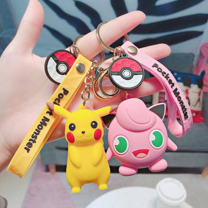 cw-kawaii-pokemon-psyduck-pikachu-keychain-cute-anime-cartoon-doll-pendant-backpack-ornaments-car-key-ring-jewelry-holiday-gifts