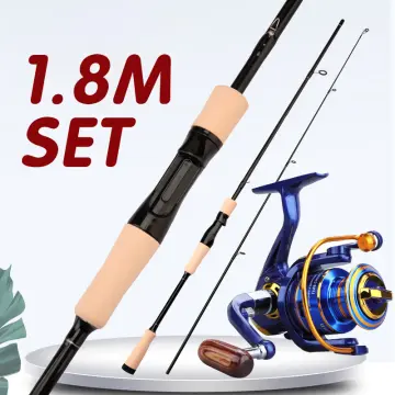 1.8m Set Fishing Black Joran pancing spinning fishing rod and 2000