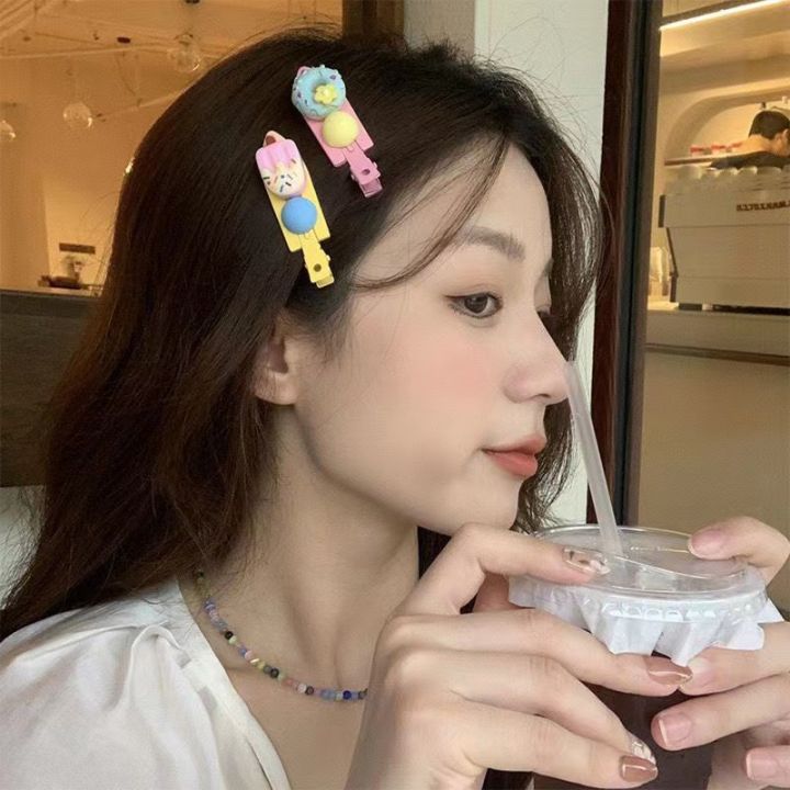 korean-new-traceless-hair-clip-cartoon-ice-cream-cake-bangs-clip-fashion-hairpin-hair-accessories