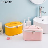 Candy color cosmetic bag senior feeling out hand-held portable waterproof three-dimensional large capacity toiletry bags up to receive package