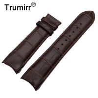 ⌚ Curved End Genuine Leather Watchband 22mm 23mm 24mm for Tissot Couturier T035 Watch Band Steel Buckle Strap Wrist Bracelet Brown