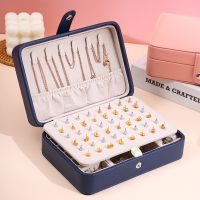 Portable Jewelry Box Leather Double Layer Jewelry Organizer Display Travel Jewelry Case Storage Boxes for Earring Ring Necklace