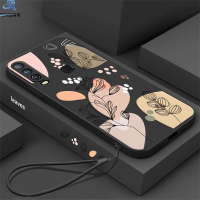 Rixuan เคสโทรศัพท์ Huawei Huawei Y6 Y6P Pro 2019 Y7A Huawei Nova 7i Nova 5T Nova 3i Huawei Y9S Y9นายก2019 P30 Lite ขอบตรงขอบดอกไม้ใบ Tpu นุ่มฝาครอบเคส