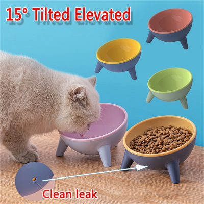 Backflow Prevention Food Pet Water Bowl Raised Tilted Cat Bowl