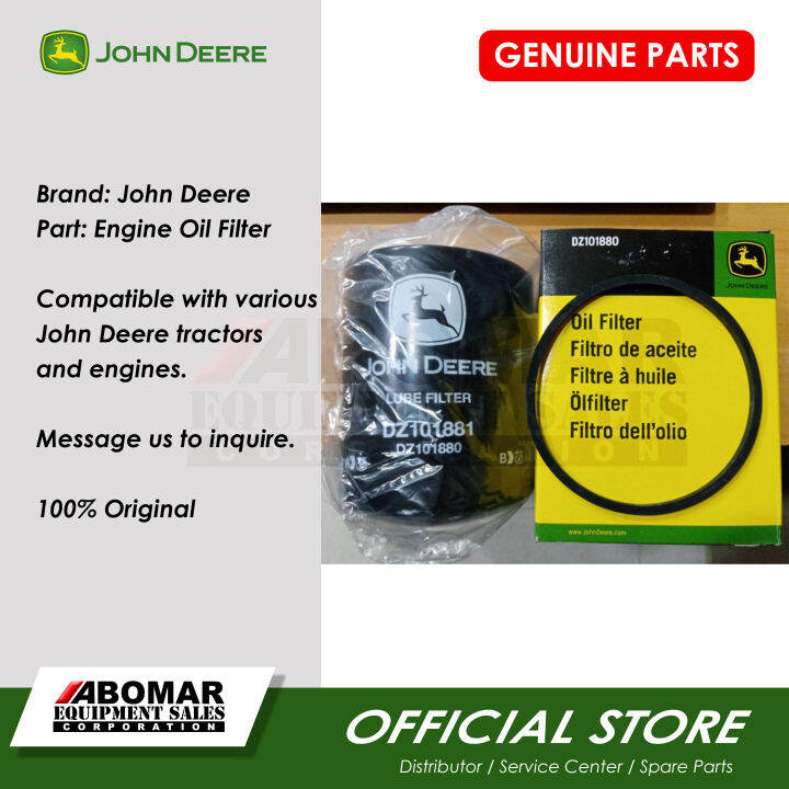 John Deere Oil Filter DZ101880 for John Deere Engine model 6081HF001