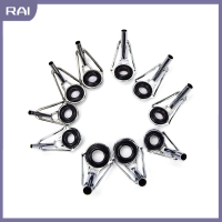 【RAI】 80PCS 10ขนาดเหล็กตกปลาก้านเสาคู่มือ TIP TOP Ring Eye Repair KIT สีดำ