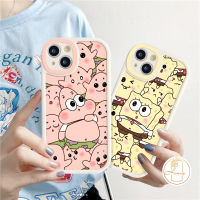 เคสสำหรับ Vivo Y11 Y17 Y12 Y21 Y91 Y20 Y35 Y01 Y15 Y12i Y91C Y1S Y33S Y20i Y20S Y21S Y12S Y50 Y30i T1x ปลาดาวแพททริก Y93 Y95 Y15s Y15A Y21T Y33T 4G เลนส์วงรีรูปการ์ตูนน่ารักสีชมพู Spongebob นุ่มป้องกันการตกคลุมทั้งหมด