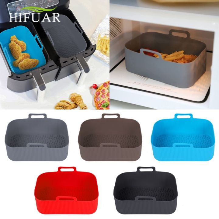 Rectangle Air Fryer Liners Reusable Silicone Baking Tray Airfryer