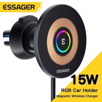 Essager 15W QI Car Wireless Charger ที่วางโทรศัพท์ Mount สำหรับ iPhone 14 13 12 Pro Max Wireless Fast Charging ที่วางโทรศัพท์ Charger