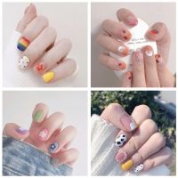 ☃ 14Tips/Sheet Lovely Series Rainbow Nail Patch Self Adhesive Wraps Gradient Color Nail Polish Stickers Waterproof Nail Art Strips