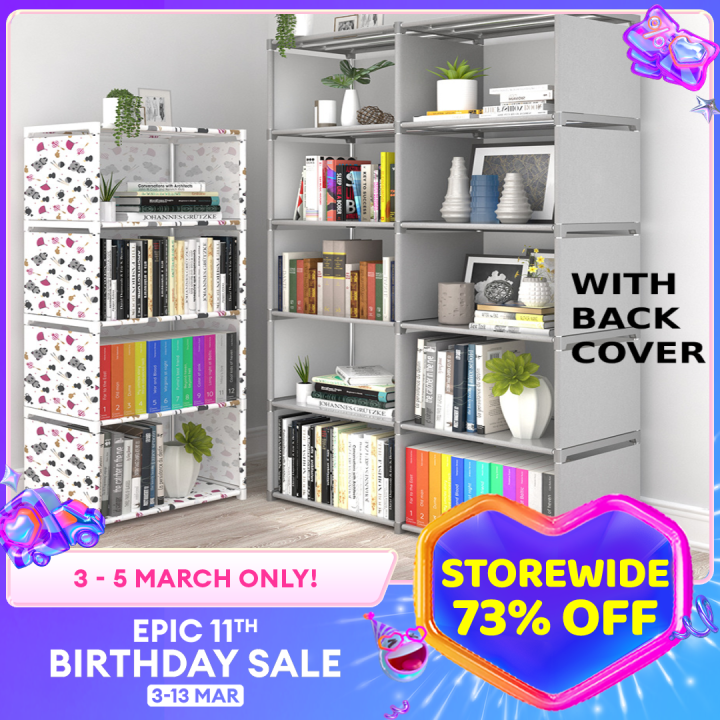Korean DIY Book Storage Shelf 6 Tier with 10 Columns Bookcase Lazada