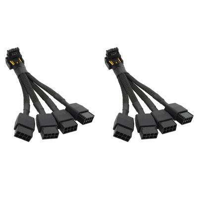 2 Pieces 4X8 Pin PCI-E to 16 Pin Graphics Card Power Cable Black Adapter Cable for GPU RTX4090 RTX4080