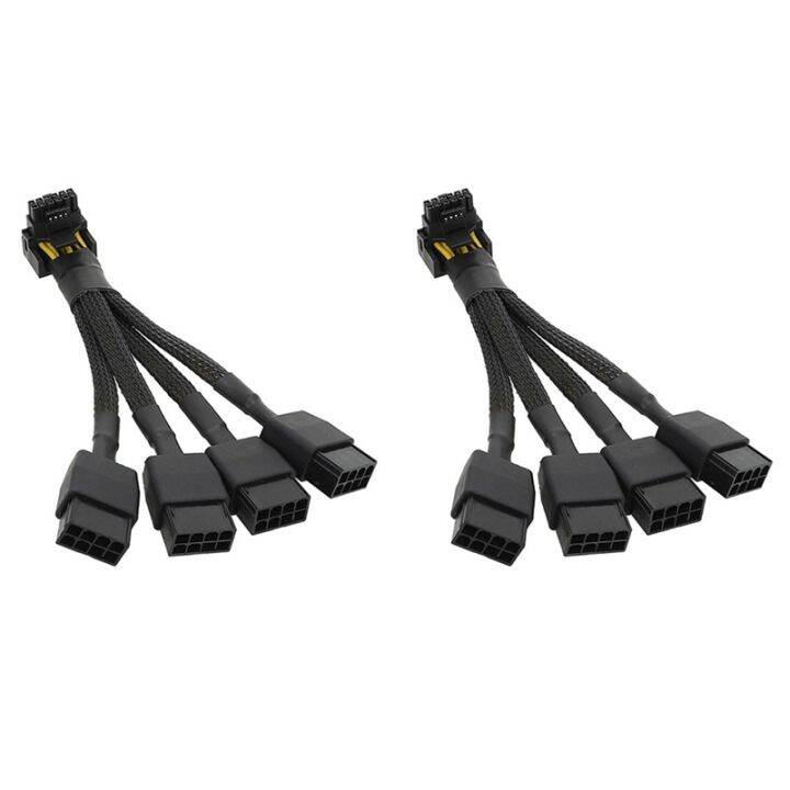 2PCS 4X8 Pin PCIE to 16 Pin Graphics Card Power Cable 12VHPWR