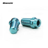 [สินค้าขายดี]จุกลมจักรยาน BIANCHI จุ๊บลมอลูมิเนียม สำหรับวาล์วหัวเล็ก Presta - 1 ชุดมี 2 ชิ้น