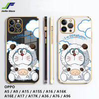 เคสเคสมือถือ TPU ดีไซน์ใหม่ลายการ์ตูนโดราเอมอนสำหรับ OPPO A5 / A9 / A15 / A15S / A16 / A16K / A16E / A17 / A17K / A36 / A76/A96แกะน่ารักเพลงแมวกรอบป้องกันแรงกระเทือน