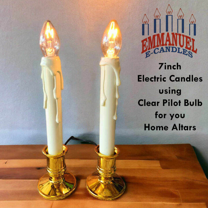 Emmanuel ECandles 7inch Electric Candles using Clear Pilot Bulb for