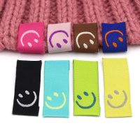 50Pcs Smile Hand Made Labels Tags for Clothing Handmade Labels Tags for Children Hats Coat DIY Carfts sewing Accessories 15*39MM Stickers Labels