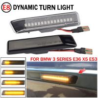 สัญญาณไฟกะพริบแบบไดนามิก LED 2ชิ้น,ไฟ LED กะพริบน้ำไหลสะท้อนแสงข้างสำหรับ BMW X5 E53 E36 3ชุด