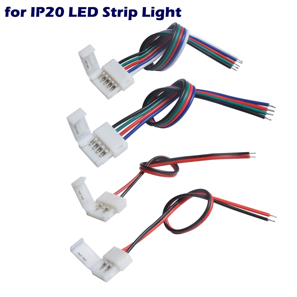 4 x double 3528/5050/RGB LED Strip Cable PCB Led connectors just select version 