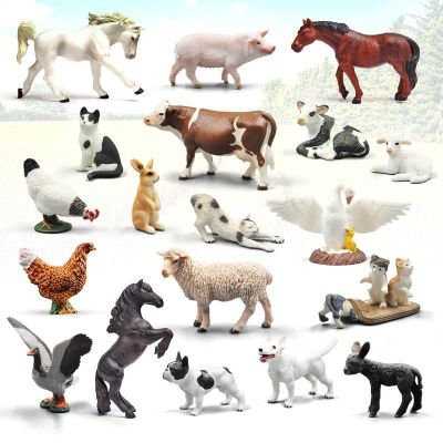 Childrens cognitive simulation animal farm poultry farm animal model toys chicken ass dogs and cats duck goose horses and cattle sheep and pigs