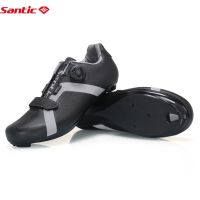 Santic Ciclismo Sapatos Unisex Road Bike Desgaste Impermeável Ajustável Resistente Bicicleta Nylon Bottom Riding Shoe Auto-Locking KS20019