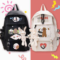 We Bare Bears Cartoon Schoolbag Pendant Male And Female Student Backpack Large-Capacity Lightweight Ridge Protection Waterproof Travel Backpack