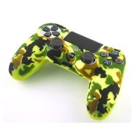 【No-profit】 8สี Camo ผิวยางซิลิโคนเคสเจลปลอกหุ้มสำหรับ4 PS4คอนโทรลเลอร์จอยสติ๊กหมวกกรณีกันลื่นจับ