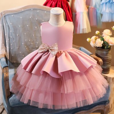 NNJXD Baby Girls Princess Dress New Year Red Costume 1 2 Years Birthday Party Dress Tollder Wedding Ball Gown Clothes