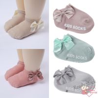 【hot sale】 ✣✁☞ C10 Baby Girl Cotton Comfortable Socks Sweet Solid Color Letter Print Bow Princess Socks