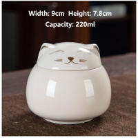 ผลิตภัณฑ์งานศพเซรามิค Urn Shaped Black White Cat Urn Urn Handmade Cat สำหรับตกแต่ง Animal Memorials