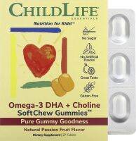 Omega-3 Dha + โคลีนนิ่มละลายเสาวรสรสลูกอมเคี้ยวนุ่ม27เม็ดสำหรับเด็กอายุ1ปี + ชีวิตเด็ก