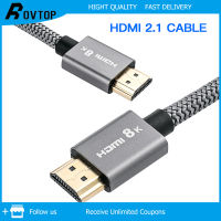 Rovtop สาย HDMI 2.1แล็ปท็อปกับทีวี8K HDMI เป็นสาย HDMI 4K 120Hz 3D Ultra HD ความเร็วสูง48Gbps HDMI 2.1สายสำหรับมอนิเตอร์ PC PS3/4โครงการสวิตช์เสียงวิดีโอซิงค์8K เอชดีเอ็มไอ2.1