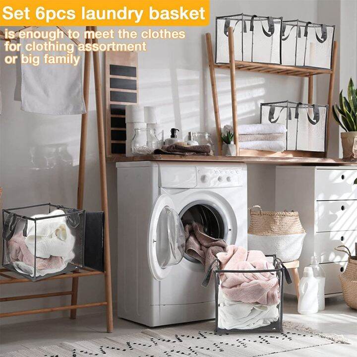 6-pcs-popup-laundry-hamper-small-collapsible-laundry-baskets-with-handles-portable-mesh-laundry-hamper