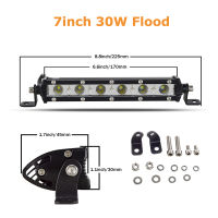 7" 13" 20" 25" 32" 38 Straight Slim LED Light Bar Single Row 60W 90W 120W 150W 180W For SUV 4WD ATV Off Road LED Work Light