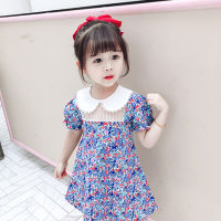 Girls Summer Dress Floral Pattern Dress For Kids Patchwork Children Dresses Casual Baby Girl Clothes