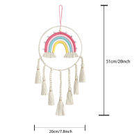 ผนังหน้าต่าง Hand Tassels Rainbow Tapestry Hangable จี้อุปกรณ์ตกแต่งสำหรับ Home Office