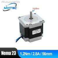 MHTNC Nema23 57HS56 Stepper Motor 2 phase 4-Leads 1.2N.m 2.8A 56mm length D 6.35mm For CNC 3D Printer Monitor Equipment