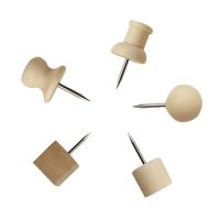 30pcs Exquisite Wooden Pushpin Set Decorative Pushpin Paper Photo Memo File Tack Postcard Pin Set for Home Office Clips Pins Tacks