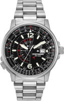 Citizen Mens Eco-Drive Promaster Air Nighthawk Pilot Watch in Stainless Steel, Black Dial (Model: BJ7000-52E)