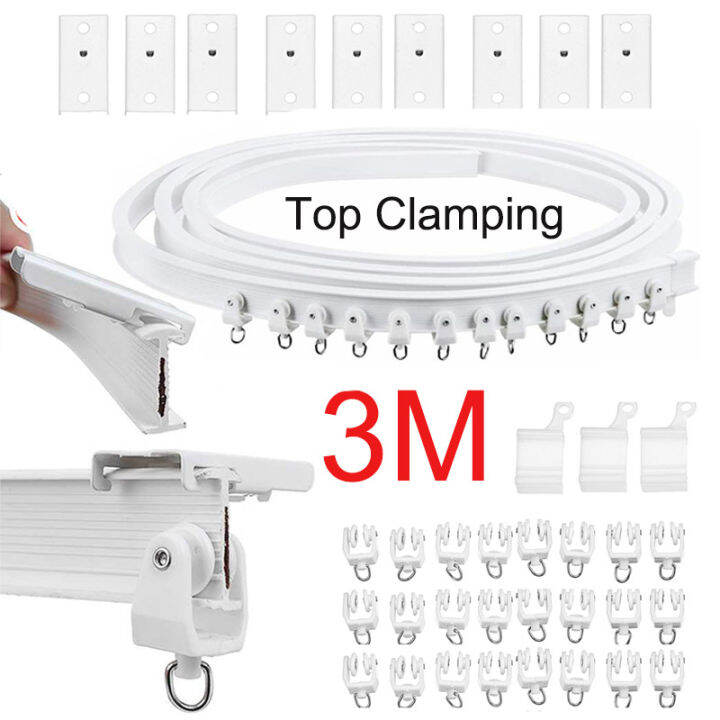 3M Curved Curtain Track Rail Top Clamping Flexible Ceiling Mounted