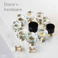 【CW】 Luxury Brass Crystal Cabinet Handle and Knobs Drawer Pull Knob Transparent / European Door Hardware