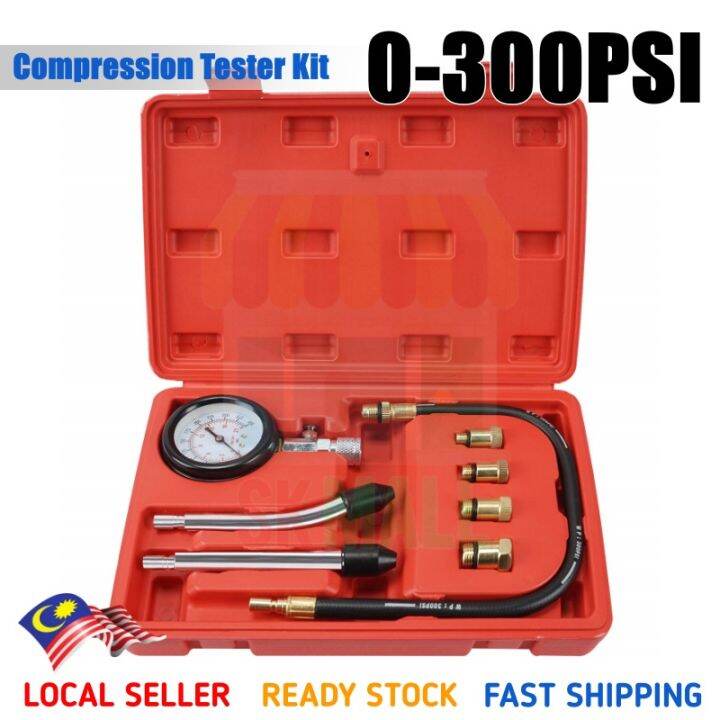 Engine Compression Tester, 8PCS Engine Cylinder Pressure Gauge for