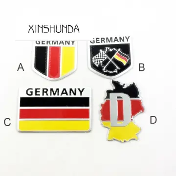 3D Aluminium Deutschland Aufkleber Deutsch Flagge Emblem Aufkleber für Audi  BMW Perodua Toyota Honda Nissan Ford