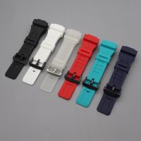 ⌚ Watch strap accessories สายคาสิโอทดแทนสายเรซิ่นสีดำด้าน AQS810 AEQ-110W W-735H อุปกรณ์เสริมสาย